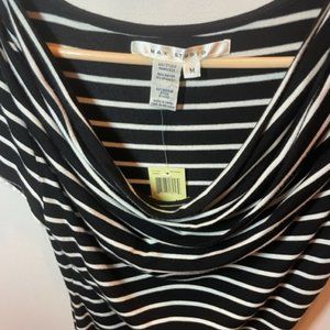 NWT MAX STUDIO WOMEN RUFFLE COLLAR BLOUSE SHORT SLEEVE SIZE M